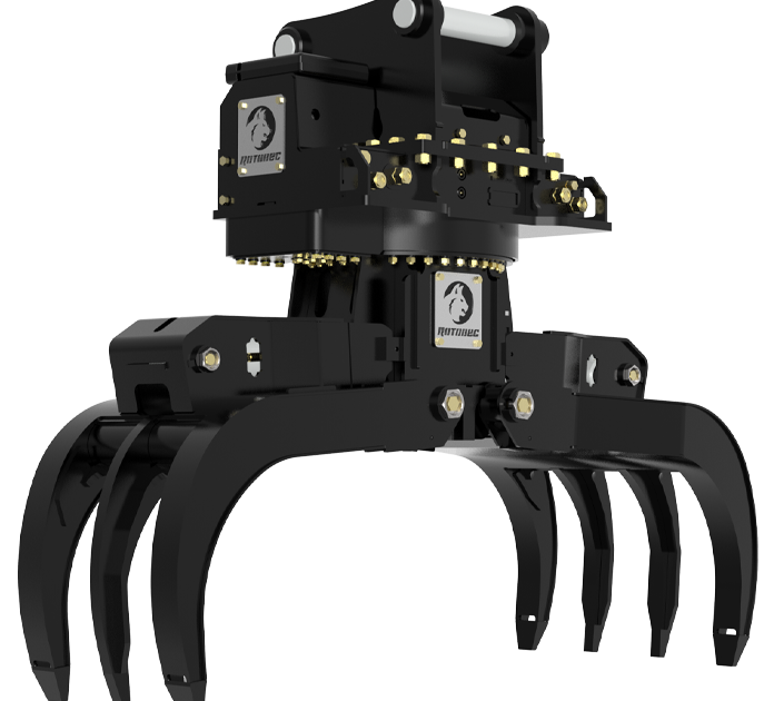 Rotating Pulpwood Grapple Handles the Largest Bunches Rotobec